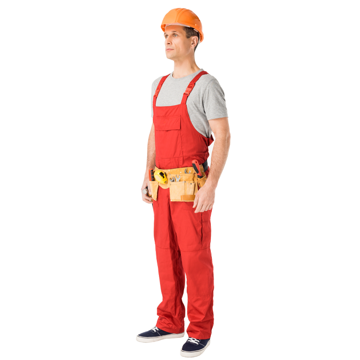 Red Construction Dungarees